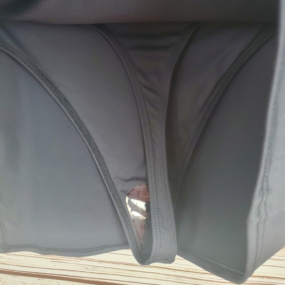 NWT Frankies Bikinis Large Black Marty Short Skirted Thong Bikini Bottom - Picture 8 of 10